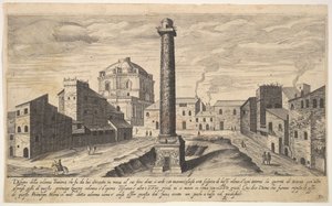View of the Column of Trajan, Shown with Its Pedestal Dug Out from the Earth by Aegidius Sadeler II
