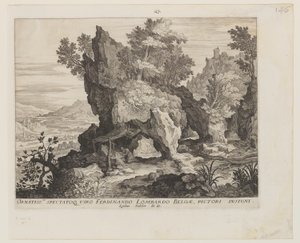 Rocky Landscape with St. Jerome by Aegidius Sadeler II