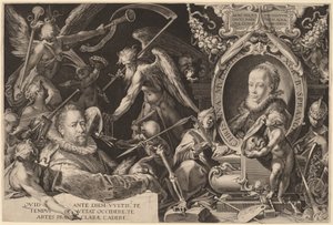 Bartholomaeus Spranger and his Late Wife Christina Muller by Aegidius Sadeler II, after Bartholomaeus Spranger