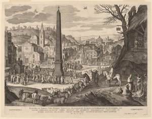 January and February by Aegidius Sadeler II after Paul Bril