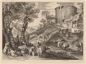 September and October by Aegidius Sadeler II after Paul Bril
