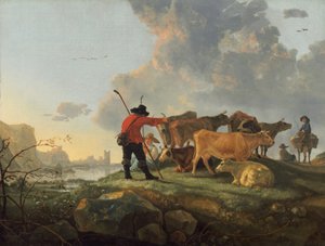 Herdsmen Tending Cattle by Aelbert Cuyp