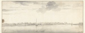 Expansive River View with Ships on Calm Water by Aelbert Cuyp
