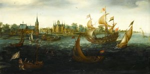 Ships off IJsselmonde