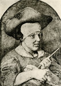 Woman with Straw Hat and Rommelpot by Aert Cosyn
