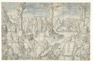 Crucifixion with a Donor and His Family by Aert Pietersz.