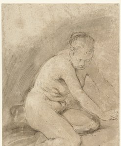 Kneeling Female Nude with Outstretched Arms
