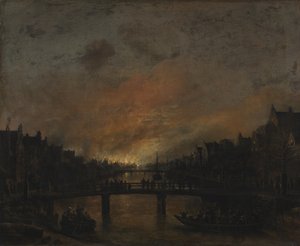 Fire at Amsterdam by Night