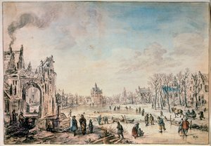 Winter Landscape with Skaters