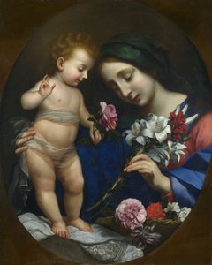 The Virgin and Child with Flowers by after Carlo Dolci