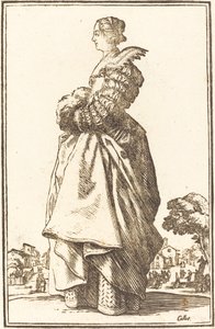 Noble Woman in Profile with her Hands in a Muff