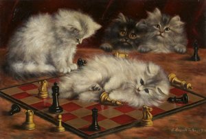 Cats with a Chess Board by Agnes Augusta Talboys