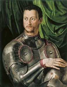 Portrait of Grand Duke of Tuscany Cosimo I de Medici in Armour by Agnolo Bronzino