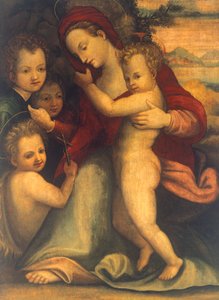 Madonna with Child, St John and angels
