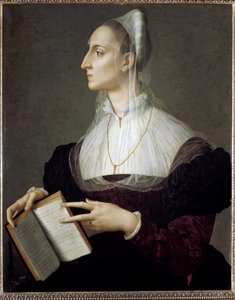 Portrait of Italian Poetess Laura Battiferri Reading the Sonnets of Petrarch by Agnolo Bronzino