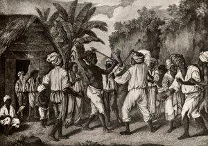 Cudgeling Match between English and French Negroes on Island of Dominica, Santo Domingo
