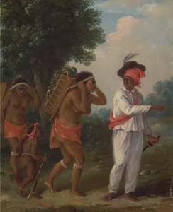West Indian Man of Color, Directing Two Carib Women with a Child