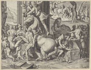 Adoration by the Kings (Lower Right Part) by Agostino Carracci