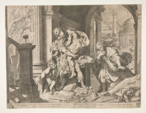 Aeneas and His Family Fleeing Troy by Agostino Carracci