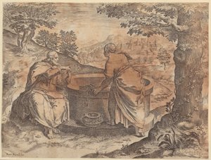 Jesus and the Samaritan Woman by Agostino Carracci