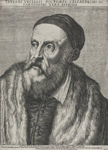 Portrait of Titian, 1587 (engraving on laid paper with watermark)