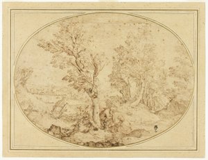 Rest on the Flight into Egypt by Agostino Carracci