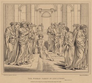 The Woman Taken in Adultery, John by Agostino Carracci