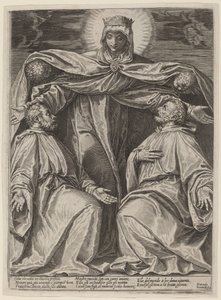 The Madonna Protecting Two Members of a Confraternity by Agostino Carracci after Veronese