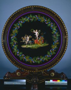 Center Table with Micromosaic Top, "Love Triumphant" by Agostino Francesangeli