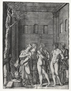 Orestes and Pylades Brought to Iphigenia for Sacrifice by Agostino Musi