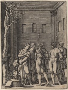 Iphigenia Recognizing Her Brother by Agostino dei Musi
