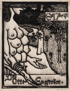 Bookplate for Dr. Otto Engström by Akseli Gallen-Kallela