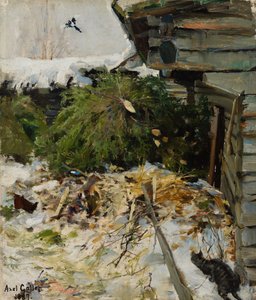 Spruces in a Farmyard by Akseli Gallen-Kallela