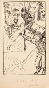 The Brothers Skiing by Akseli Gallen-Kallela