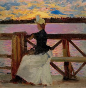 Marie Gallén on the Kuhmoniemi Bridge