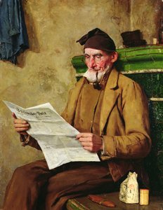 Old Feissli Reading the Newspaper