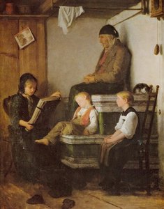 Sunday Afternoon by Albert Anker