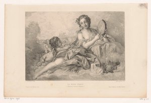 Muse Erato with Putto and Tambourine by Albert Ardail