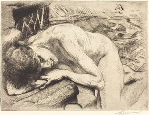 Model Asleep on the Floor by Albert Besnard