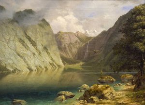 A Western Landscape by Albert Bierstadt
