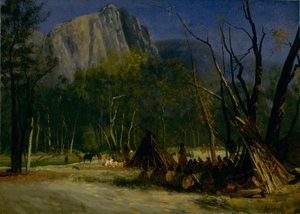 Indians in Council, California by Albert Bierstadt