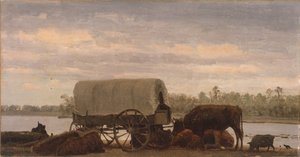Nooning on the Platte, c. 1859 by Albert Bierstadt