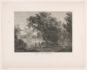 View of the Lake at Villa Borghese (Picturesque Etched Prospects from Italy)