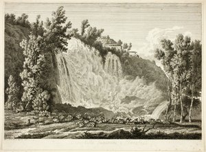 Waterfall Above Tivoli, from Picturesque Etched Views from Italy