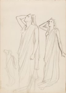 Aino Ackté as Alcestis, Three Sketches by Albert Edelfelt