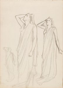 Aino Ackté as Alcestis, Three Sketches by Albert Edelfelt