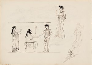 Ancient Male and Female Figures by Albert Edelfelt