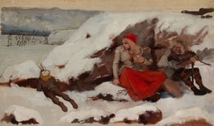 Burned Village, Study by Albert Edelfelt