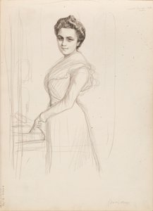 Camille Vallery-Radot, Portrait Sketch by Albert Edelfelt