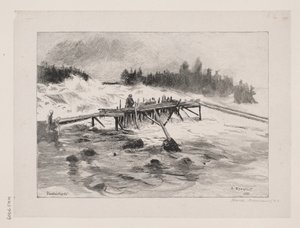 A Waterfall. Vallinkoski by Albert Gustaf Aristides Edelfelt